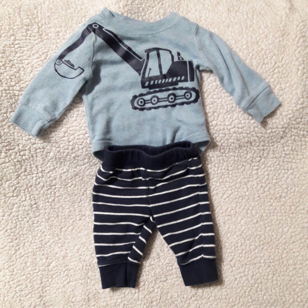 2/$15 Carter's 3m Blue and White Excavator Match…